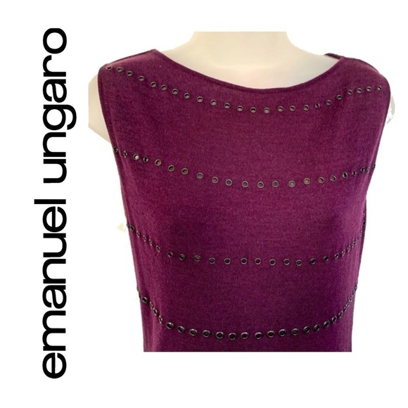 Emanuel Ungaro Sweaters - Emanuel Ungaro Paris burgundy knit round collar size XS